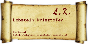 Lobstein Krisztofer névjegykártya